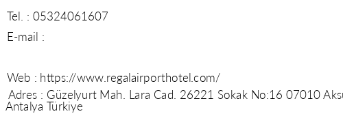 Redflag Airport Hotel telefon numaralar, faks, e-mail, posta adresi ve iletiim bilgileri
